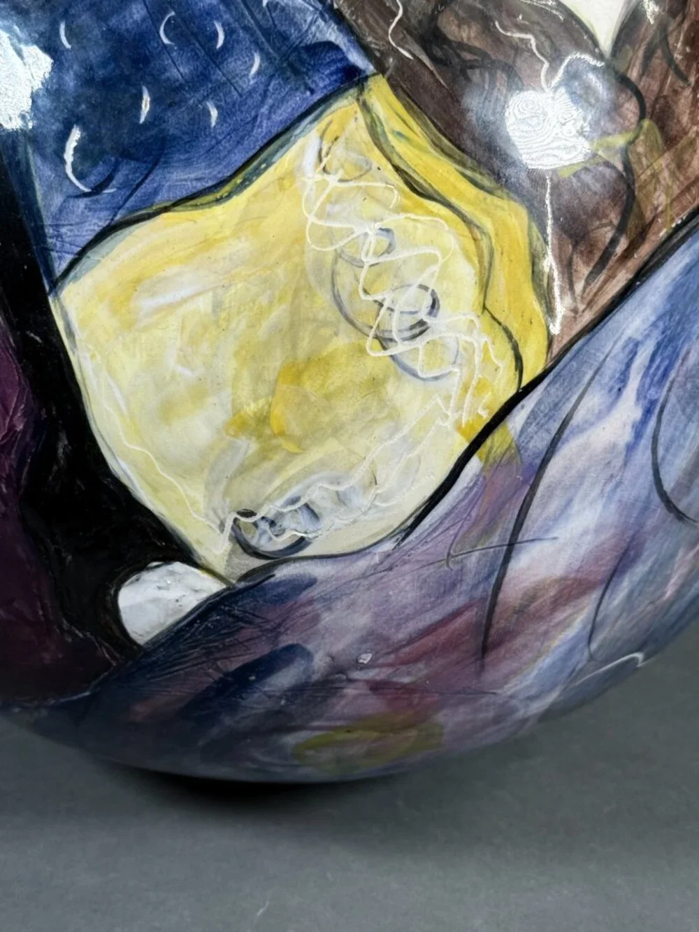 Marley Lipman Signed Art Pottery Large Pitcher Jug Edwardian Flapper Girls 15